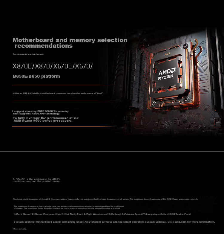 AMD Ryzen 7 9700X Processor (R7), 4nm, 8 Cores 16 Threads, Max Boost Clock up to 5.5GHz, Boxed CPU, for Smooth Gaming/Valve/CSGO 6
