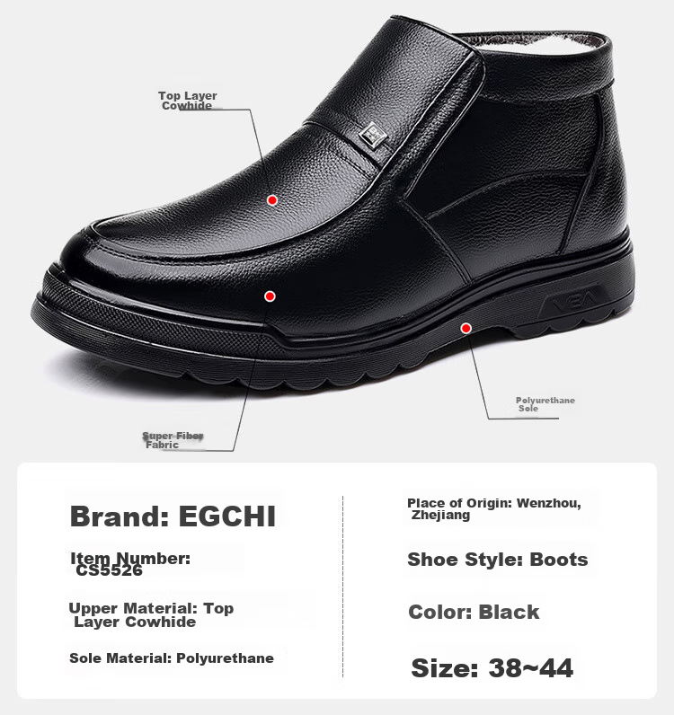 EGCHI Men's Leather Shoes, Business Casual Formal Shoes, Work Wear-Resistant New Style Shoes, Slip-On Style, Size 40, Model 8823 10