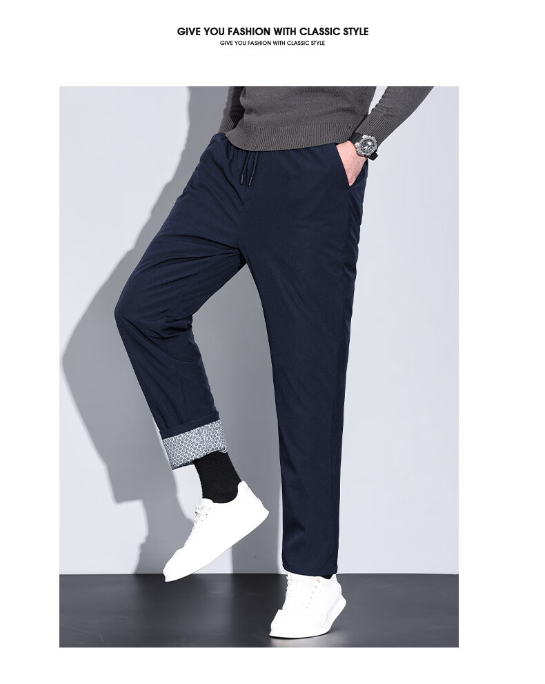 YAYA Goose down Pants for Men, Straight-Leg Thick Warm Outer Wear, Autumn And Winter New Style, Middle-Aged And Young Versatile Casual Pants K02 16