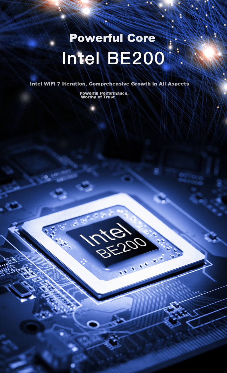 EDUP WiFi7 Wireless Network Card Self-Operated BE200 Tri-Band 8774M Desktop Computer Internal PCIE Bluetooth 5.4 Wireless Receiver Transmitter BE9715GS 6