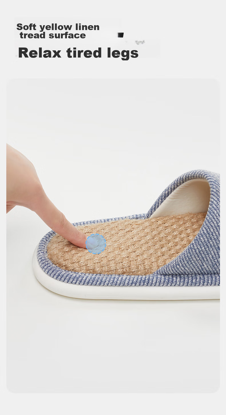 UTUNE Linen Slippers for Women, Breathable And Sweat-Absorbing, Odor-Resistant, All-Season Indoor Non-Slip Silent Slippers for Men, Pink, Size 40-41 4