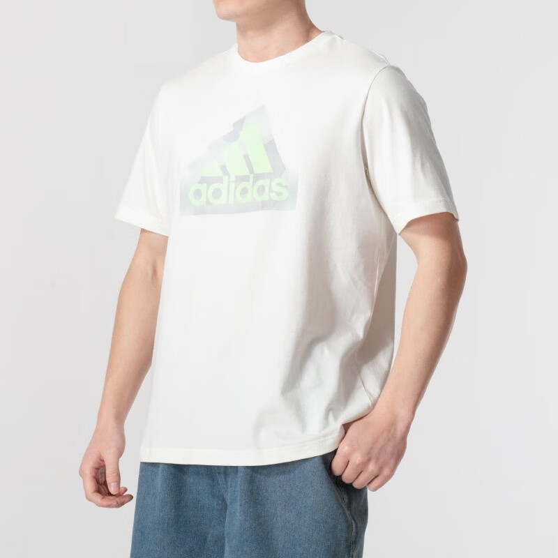 Adidas Men's Summer Fashion Round Neck Sports Casual Short-Sleeve T-Shirt IS2855 4