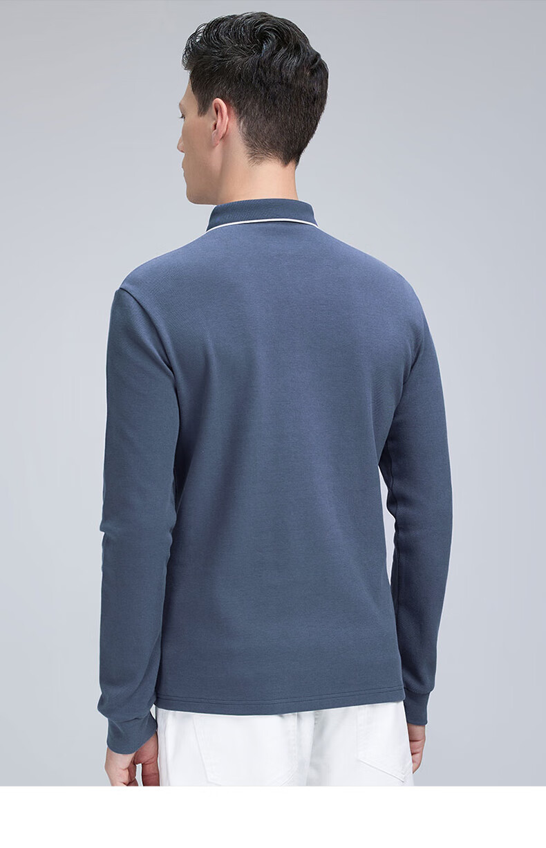 DANCING WOLVES [Upgraded Heavy Pure Cotton] Autumn And Winter Comfortable Basic Inner Layer Men's Long-Sleeve POLO Shirt, 001 Black, Size 165 10