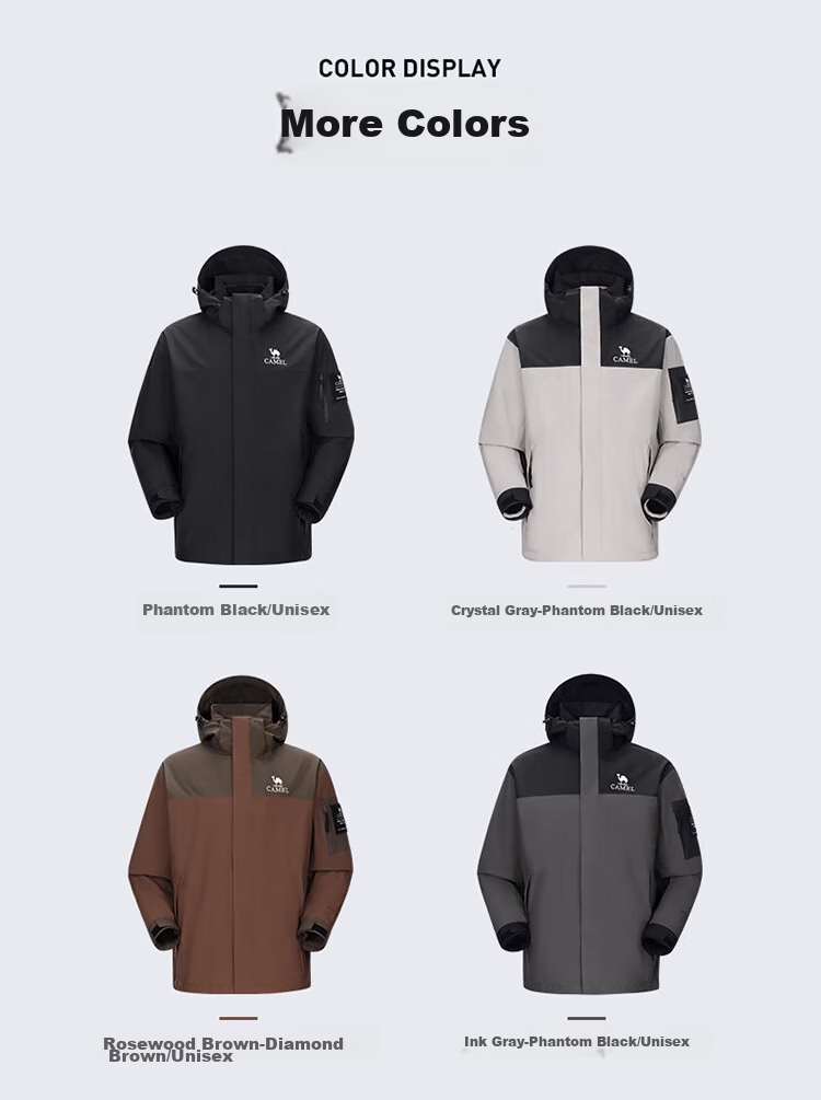 CAMEL Outdoor Hardshell Jacket AK80 Three-In Waterproof Mountaineering Coat for Men And Women, Tibet Travel Outerwear A34CATR808 19
