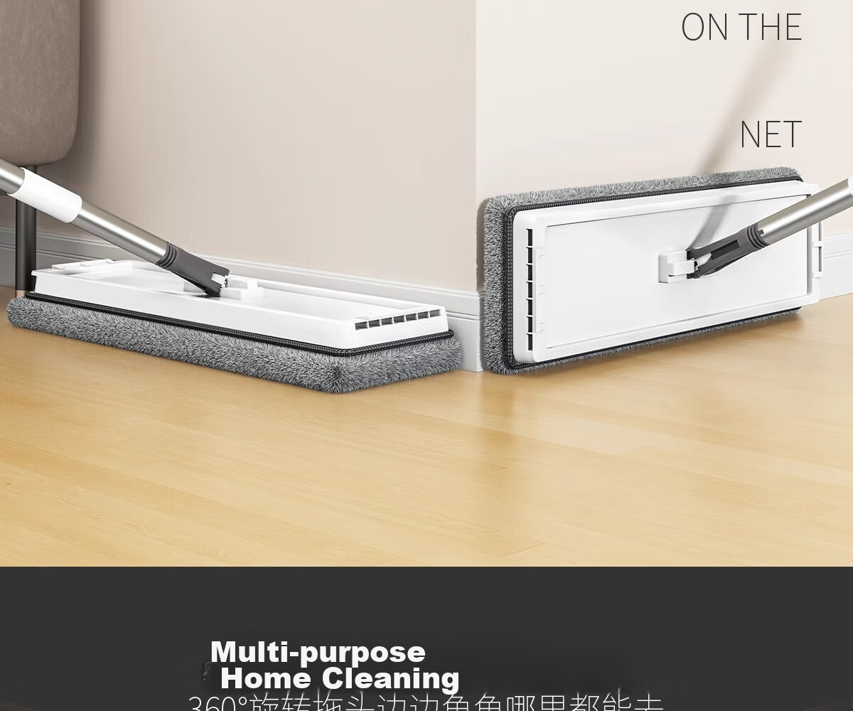 Youjialiangpin Flat Mop, 40CM Handle Length, 135CM Total Length, 3 Cloths Included, Household All-In Mop without Hand Washing, Comes with Bucket, Washing Machine Mop Set 22