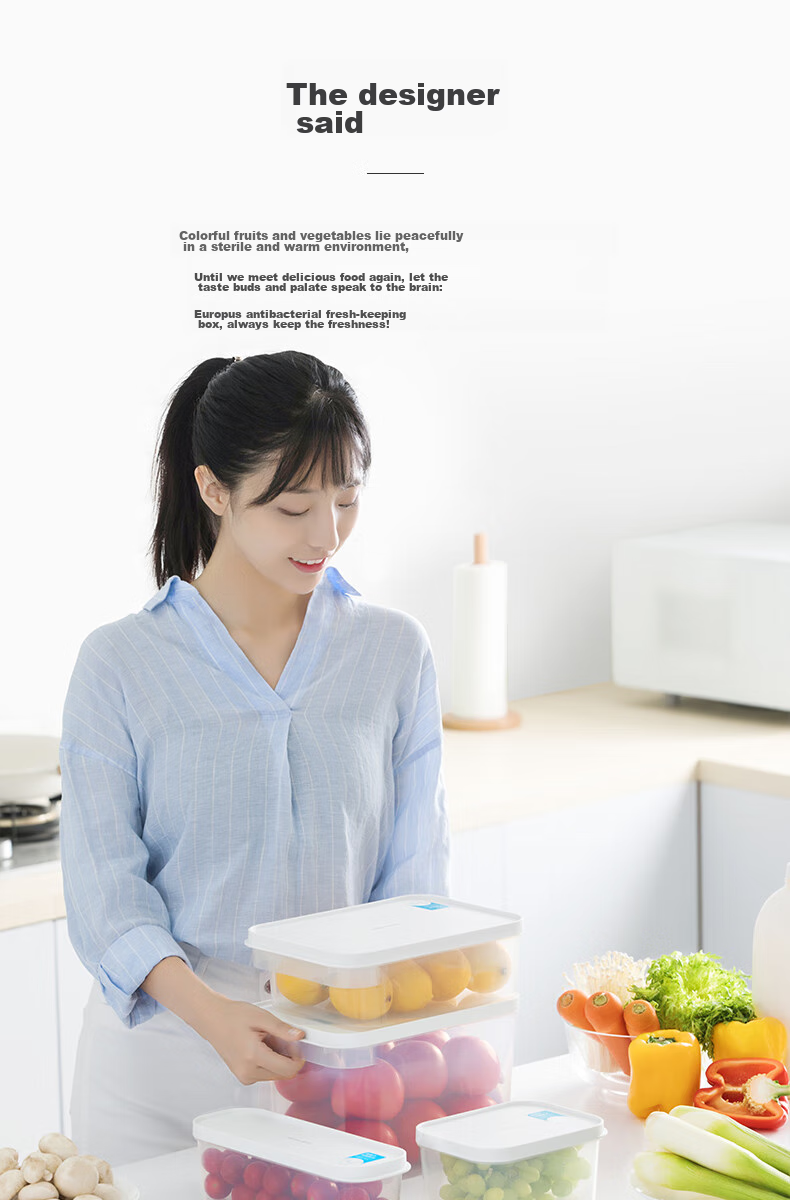 Chahua Food Grade Fresh-Keeping Box Refrigerator Storage Box Fruit Lunch Box Plastic Picnic Box 780ml 6-Piece Set 3