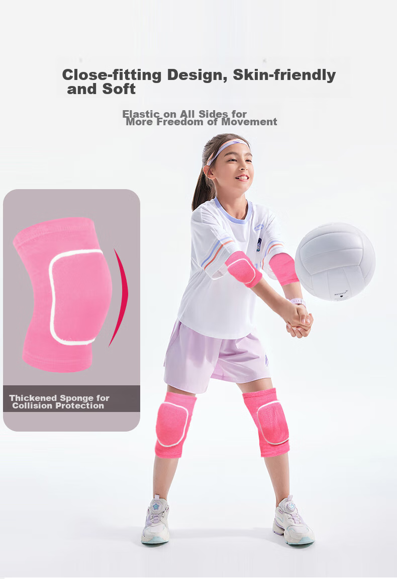 Chidong Children's Knee And Elbow Pads Set, Kids Basketball Thick Foam Dance Anti-Collision Kneeling Knee Protectors, Black, 4 Pieces, Size M 5