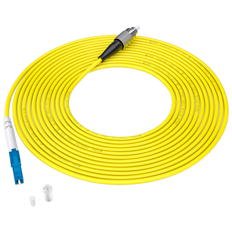 HAILE Telecom Grade Single-mode 10G Fiber Optic Patch Cable Single-core Φ3.0 (LC-FC, 9/125) 5m Fiber Optic Pigtail HJ-1LC-FC-S5