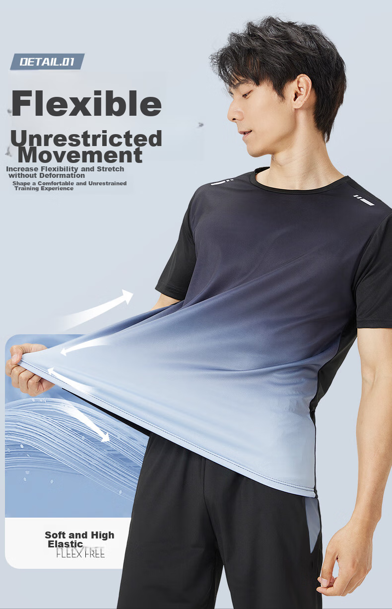 VICTORIATOURIST Sports Set for Men And Women, Indoor Fitness Wear, Quick-Dry Short-Sleeve T-Shirt, Badminton And Basketball Training Shorts, Running Gear 3