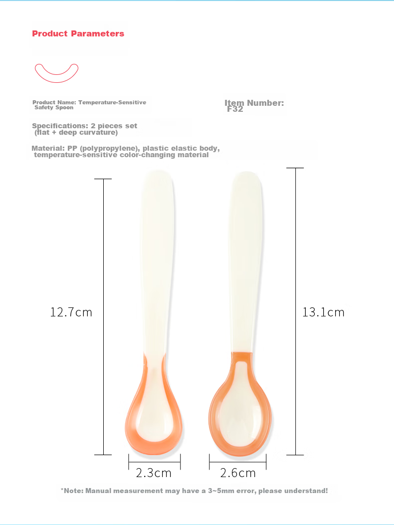 Evorie Baby Spoon And Soup Ladle, Children's Tableware with Temperature Sensing, Set of Two (Off-White), for Ages 0 And Above 2