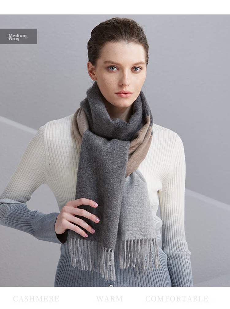 Hengyuanxiang 100% Cashmere Scarf, Women's Shawl, Warm Neck Warmer, Birthday Gift for Mom, Present for Elders 30