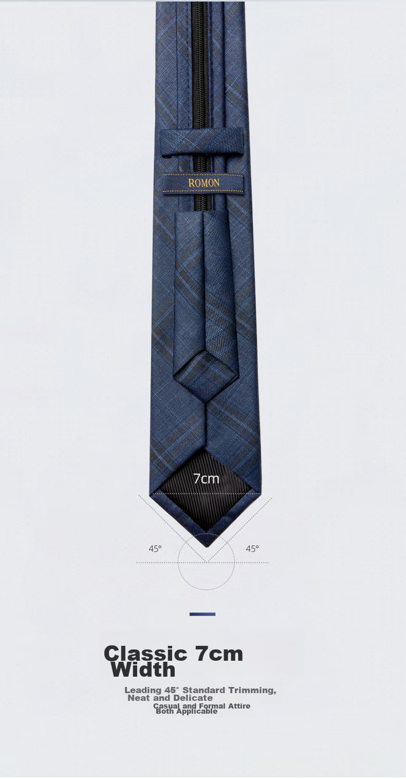 Luomeng Men's Necktie JK Formal Wedding Groom's Tie, 7cm Thin Style, No-Tie Zipper, Gift Box Set for Boyfriend 7