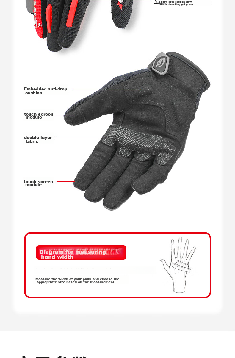RidingTribe Motorcycle Riding Gloves, Winter Fleece-Lined Thickened Warm Waterproof Electric Bike Anti-Fall Motorcycle Gloves 7