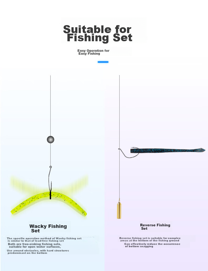Guowangliya Fishing Hooks, Soft Bait Hooks, Artificial Bait Hooks for Loaches, Bass And Black Pit Fishing Accessories, Size 3 5