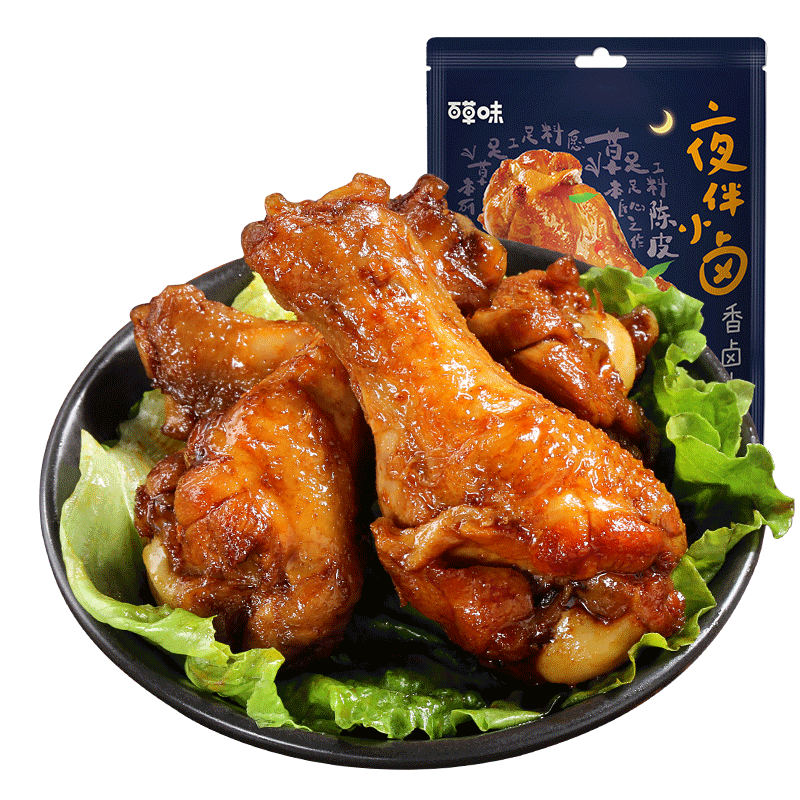 百草味 香卤小鸡腿110g 网红即食熟食浓香麻辣味肉干肉脯休闲零食