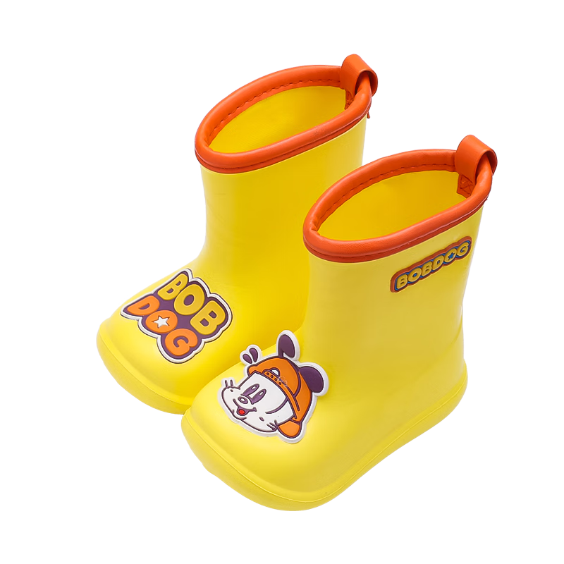 BOBDOG Children's Rain Boots for Boys And Girls, Summer Kids' Water Shoes, Baby Rain Boots, Yellow, Size 220