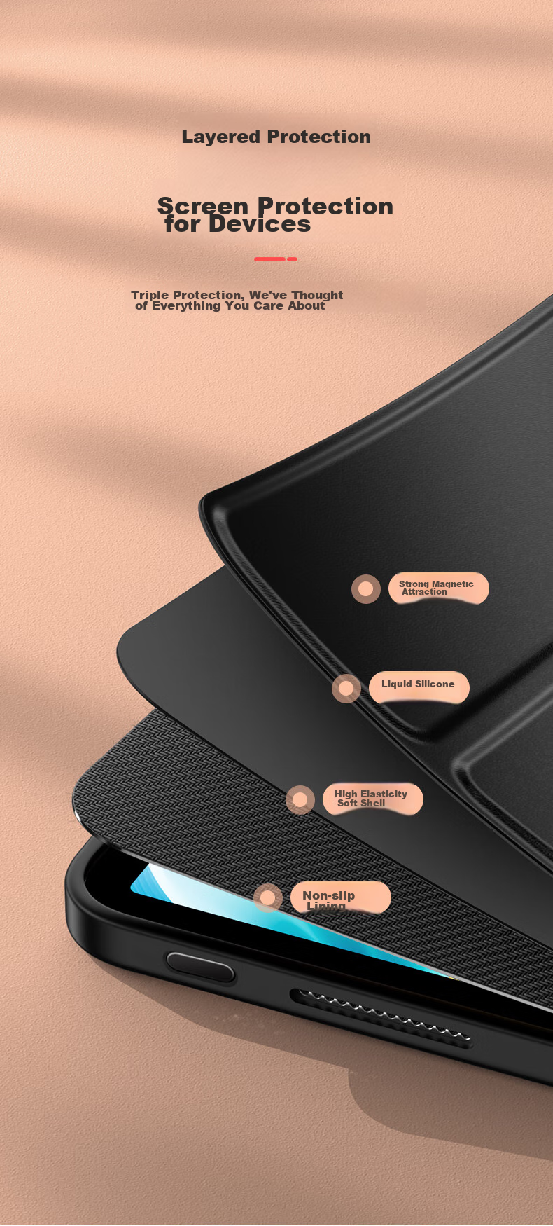 BIAZE Compatible with OPPO Pad3 2024 Protective Case, OPPO Tablet 11.6-Inch Protective Cover, Smart Sleep-Wake Thin Case PB559-Jiangang Black 4