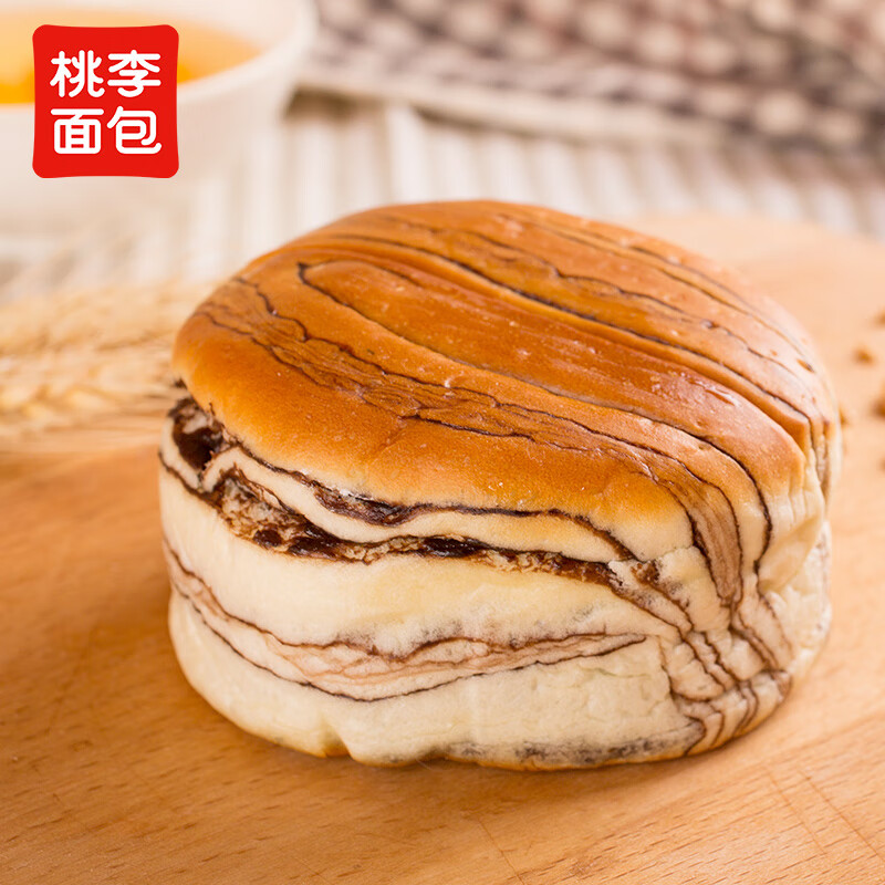 桃李酵母面包巧克力味600g 早餐手撕软面包西式糕点心办公室零食整箱