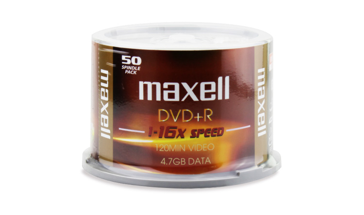 Maxell DVD+R Discs, Recordable Discs, Blank Discs, 16x Speed, 4.7GB Capacity, Office Series, Yellow And Black Striped, 50 Pieces in A Barrel 5