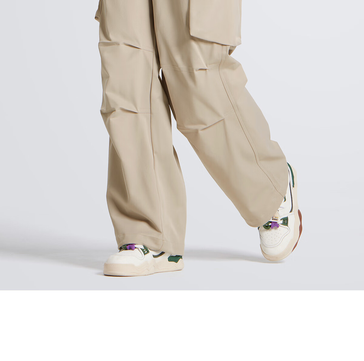 CAMEL Men's Cargo Pants, Wide-Leg Style, Wang Junkai's Same Style, Spring And Summer Soft Shell Straight-Leg Casual Trousers M14CAWI644 42
