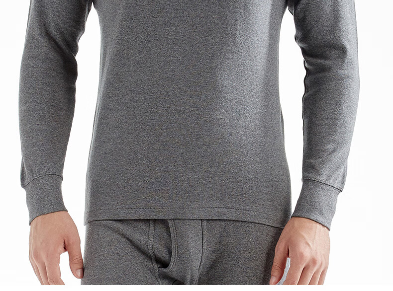 SEPTWOLVES [100% Cotton] Pure Cotton Autumn Undershirt for Men, Mid-High Collar Windproof Underwear, All-Cotton Thermal Base Layer Top 7
