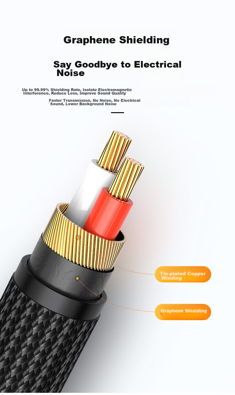CHOOSEAL (CHOSEAL) 3.5mm Audio Extension Cable, Graphene Shielding, Male to Female Headphone Connection, AUX Stereo Extension Cord for Mobile Phones, Computers, Laptops, Speakers, 2 Meters, QS3567T2 6