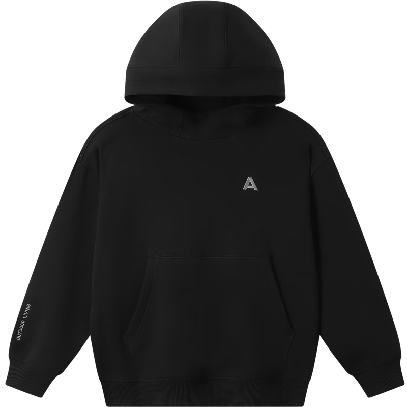 Annil Children's Clothing Hooded Sweatshirt for Boys And Girls, New Winter 2024 Style, Black, Size 140