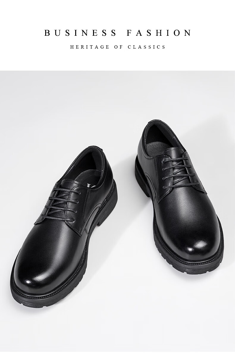 Yierkang Men's Shoes, Round Toe Lace-Up Wedding Shoes, Formal Derby Shoes, Business Leather Shoes, 97931W, Black, Size 40 2