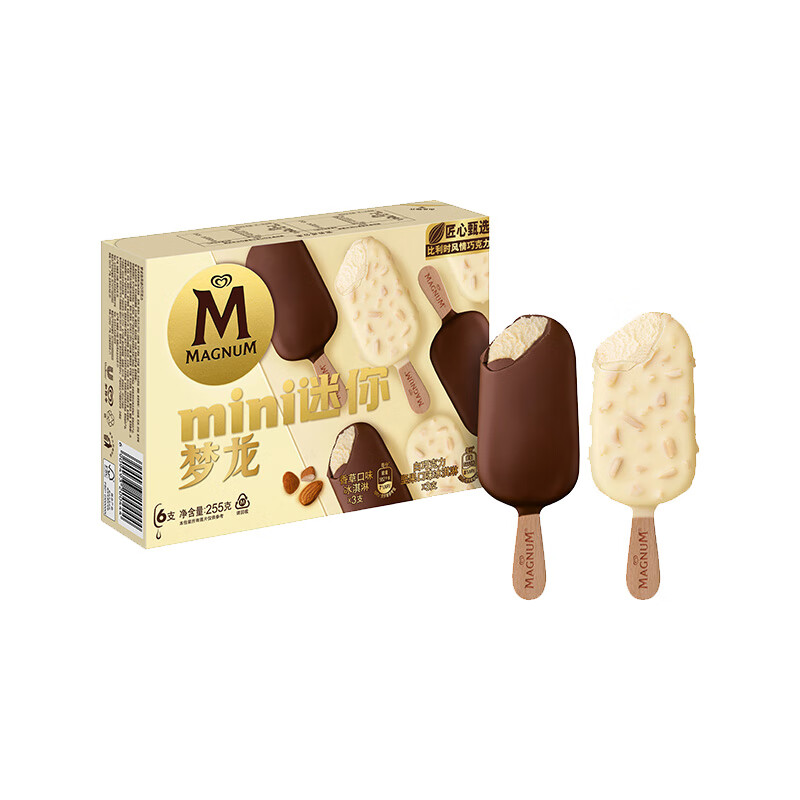 梦龙【王嘉尔推荐】和路雪迷你梦龙香草+白巧口味冰淇淋 42g*3+43g*3