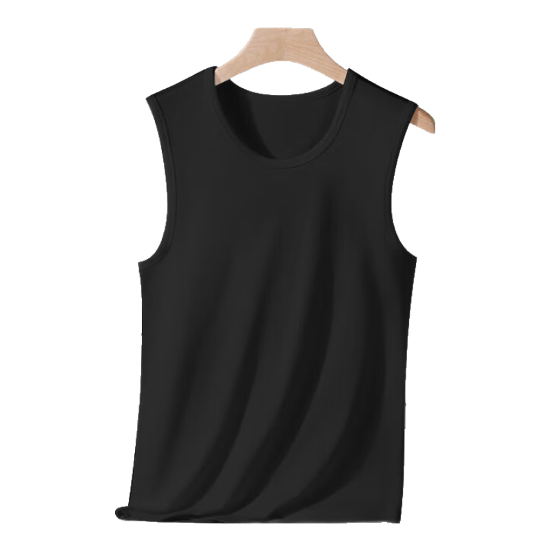 LangSha Men's Tank Top with Wide Straps, Summer Sleeveless Athletic Pure Cotton Vest for Inner Wear, Fitness Basketball Running Undershirt