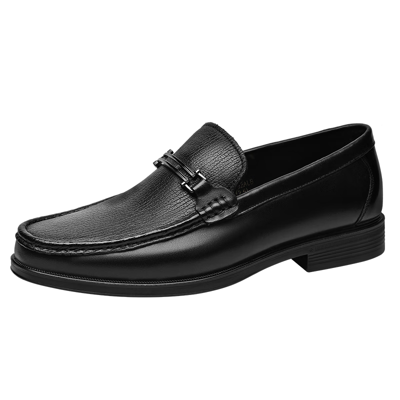 Goldlion Men's Shoes, Business Casual Shoes, Comfortable Lightweight Breathable Fashion Leather Shoes, 59683019201A, Black, Size 38