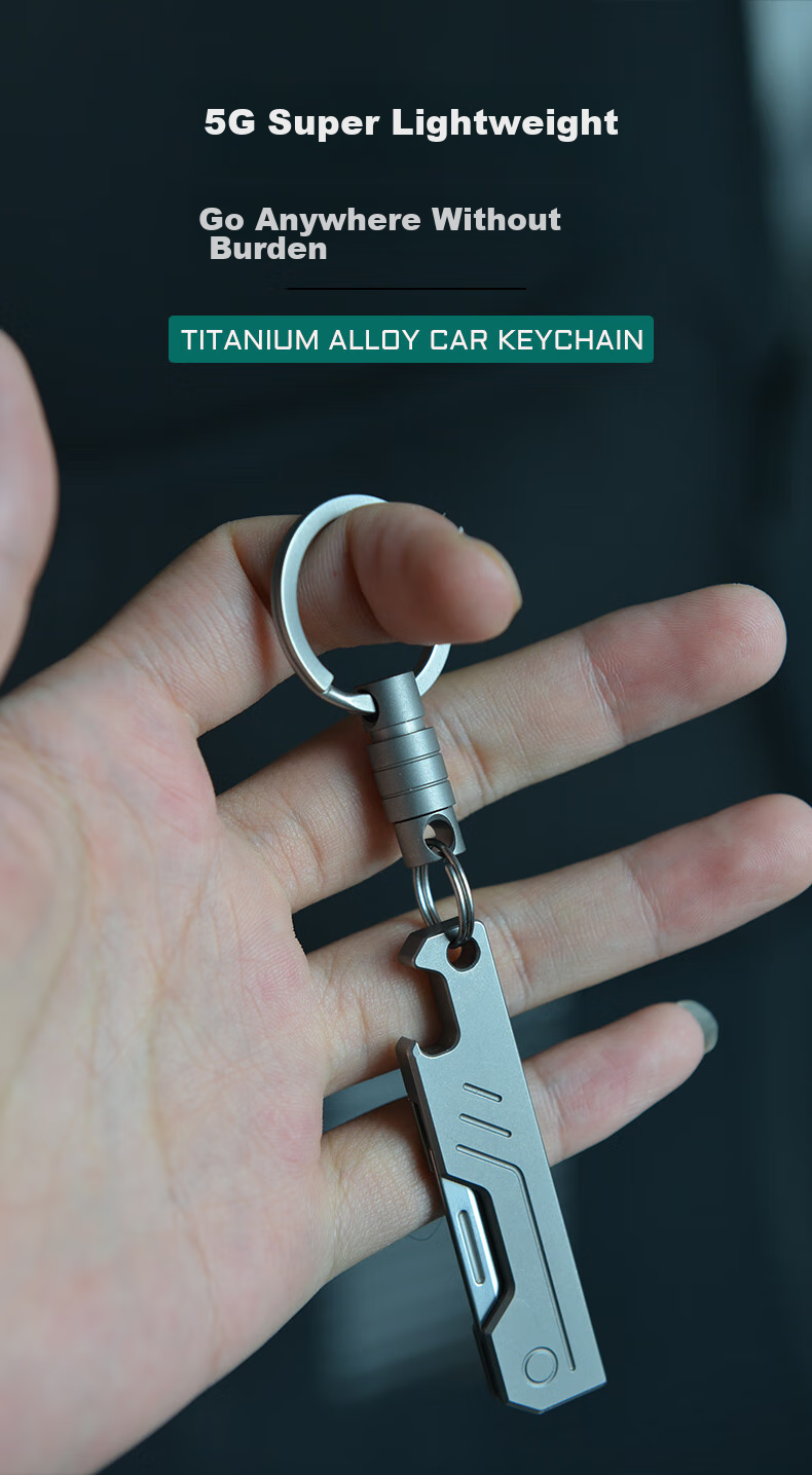 YORA Titanium Alloy Anti-Drop Quick-Release Car Key Ring Connector, Bidirectional Universal Ring, Parent-Child Buckle, EDC Tool, USB Drive Lanyard Clip 8