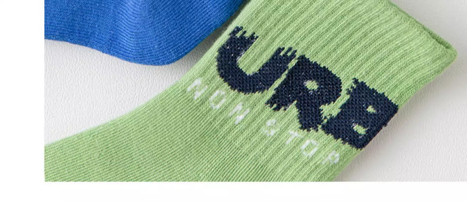 YUZHAOLIN 5 Pairs of Children's Socks, Spring And Summer Mid-Calf Socks for Boys, Athletic Socks for Older Children, Youth Student Cotton Socks, Long Socks 8