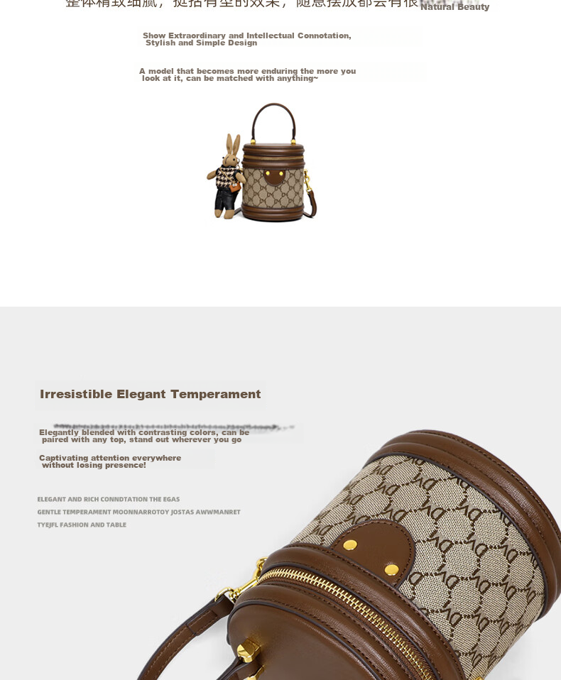 Aiqinghai Handbag, Women's Bucket Bag, Crossbody Shoulder Cylindrical Phone Bag, Niche Birthday Mother's Day Gift, Practical Present for Mom 5