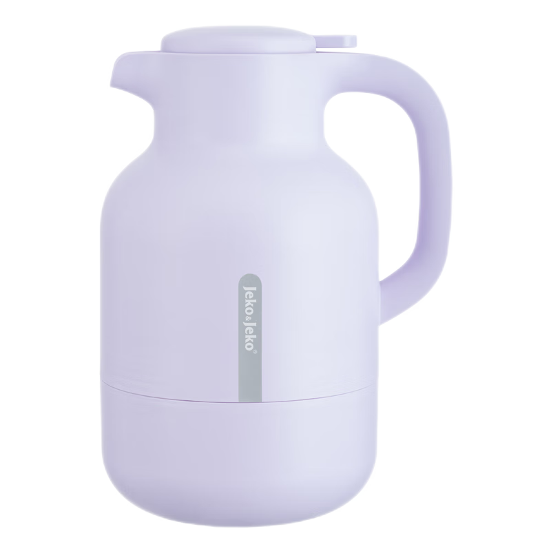 JEKO&JEKO Insulated Thermos Flask Household Hot Water Bottle Glass Liner Large Capacity Water Warmer Dormitory Kettle 2L Purple