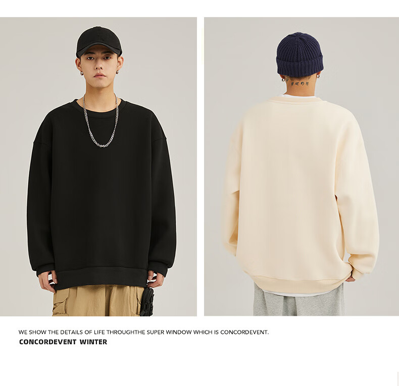 Jeanswest Youth Sweatshirt for Men, Spring And Autumn Cartoon Cat Design, Heavy Cotton Round Neck Top, Unisex Loose-Fit Oversized Jacket 15