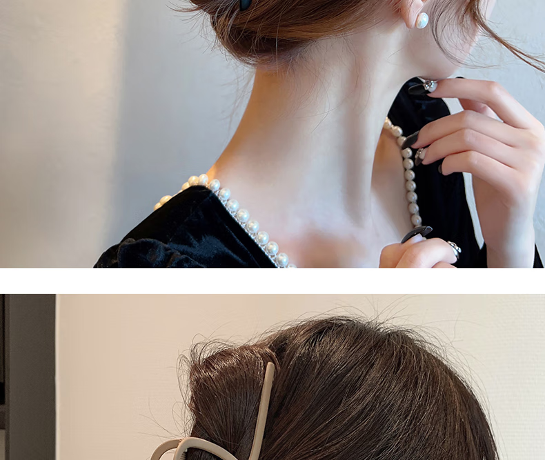 Xiangwan Hair Clip, Large Hair Claw, Matte Hair Grip, Elegant Feel, Thick Hair, Pearl Shark Clip for Wome 10