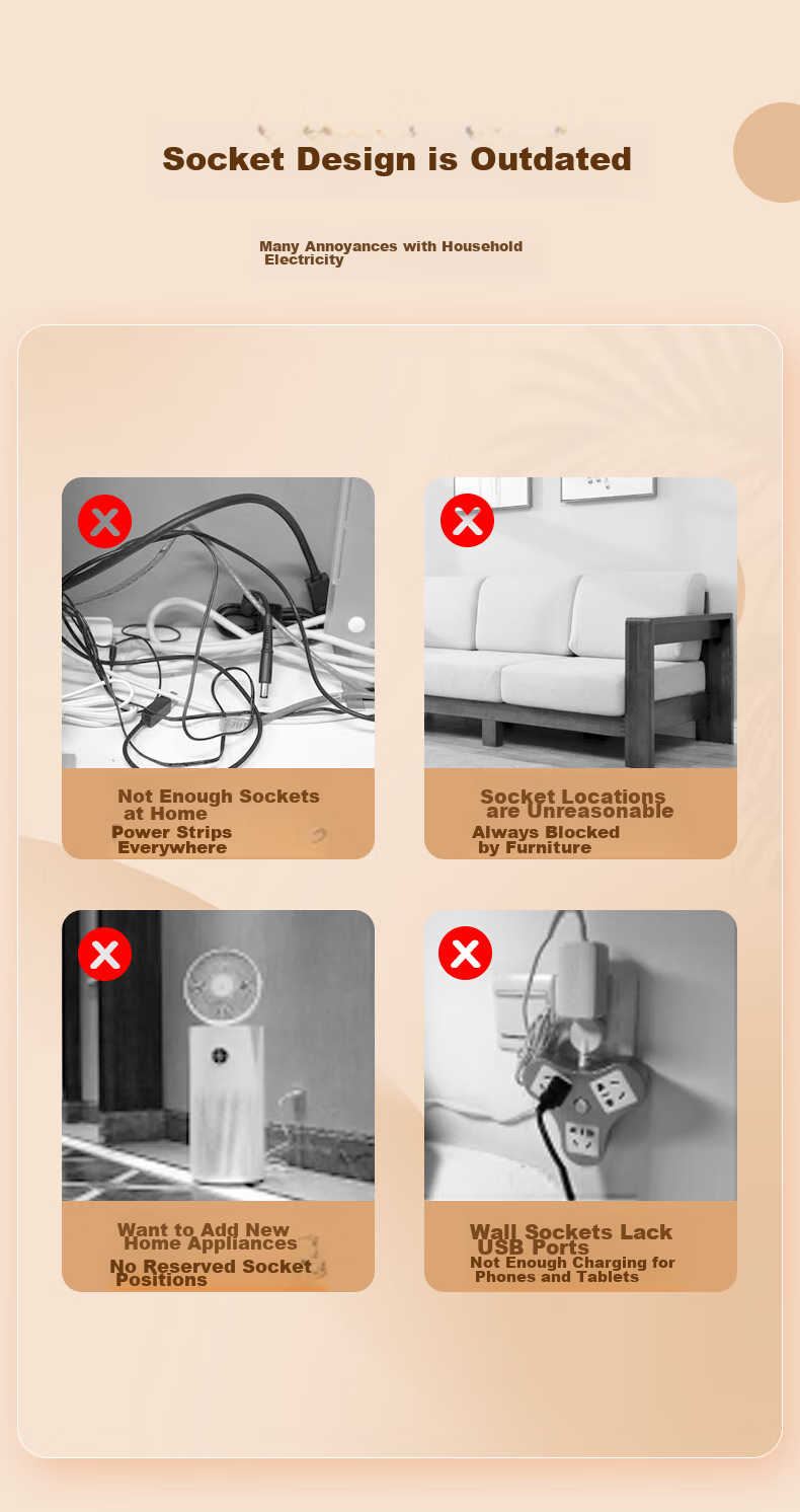 Jiwuqingzhi USB Sofa Socket Type-C Interface + 1 Outlet, Hidden Wiring Dorm Bedside Power Strip/Extension Cord/Power Bar/Outlet Strip, 3m Long Version, White 4