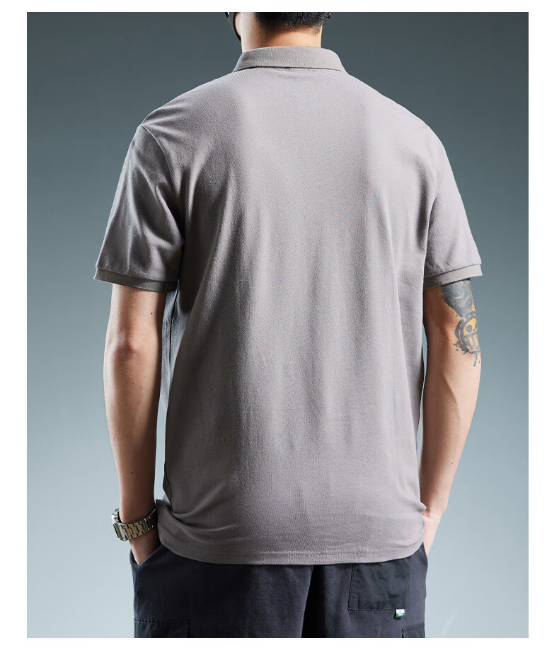 Jeanswest POLO Shirt for Men, Short Sleeve, Summer 2025, Pure Cotton, Trendy Casual Versatile Top, Black, 4XL 16
