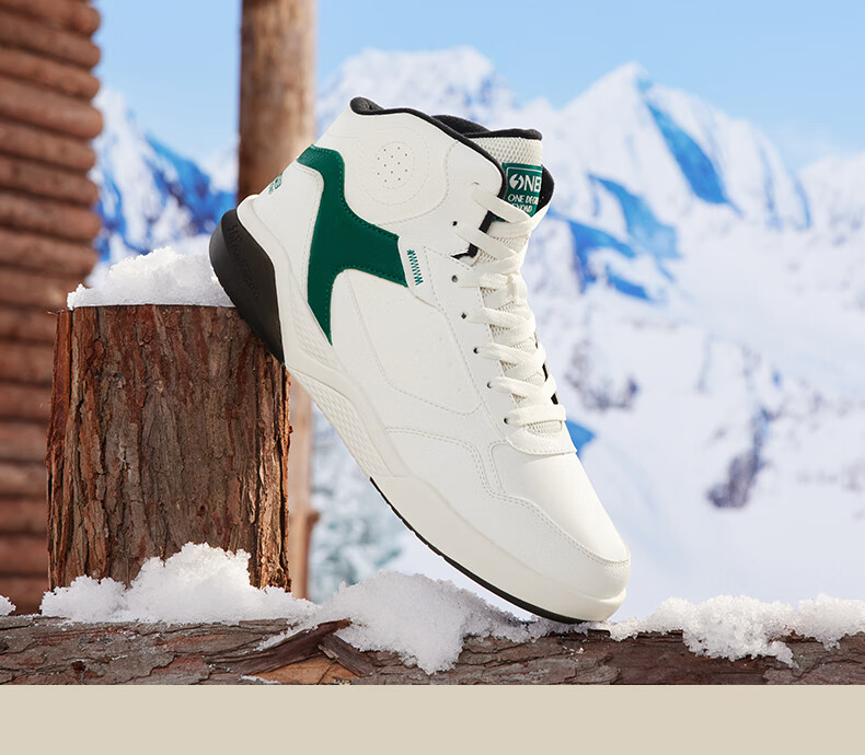 361° Men's Sports Shoes, Autumn And Winter High-Top Fleece-Lined Warm Cotton Shoes, Casual Sneakers for Men, 672146606A-8 36