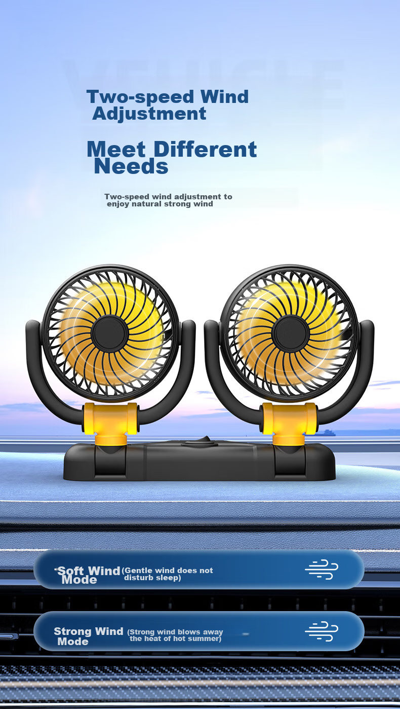 Dijialun Car Fan, 12V Small Bread-Shaped, for Wuling Hongguang Sedan And SUV, Single-Head Car Fan, Powerful Automotive Electric Fa 8