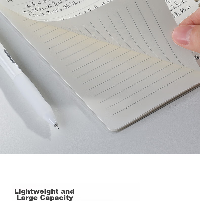Deli B5 Comfortable Loose-Leaf Notebook Spiral-Bound Stationery Notebook for Middle And High School Homework, Study Supplies, Transparent Lined Paper for Exam Preparation And Error Correction HB550 8