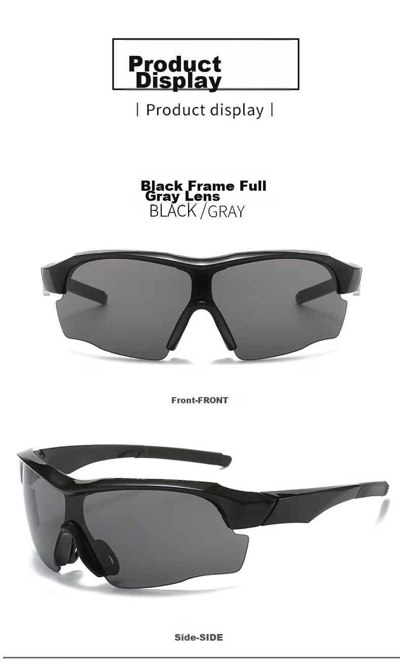 Baixiaoshe Outdoor Cycling Sunglasses [Black Frame Blue Film] 9189 Bicycle Windproof Glasses Sports Sunglasses for Back to School 5