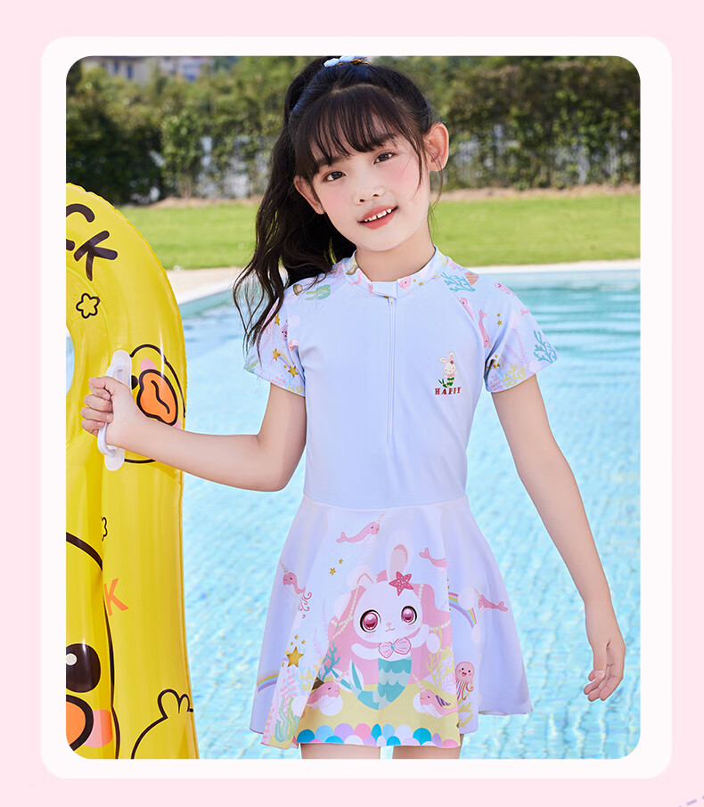 MiiOW Girls' Swimsuit Set for Older Children, Quick-Dry One-Piece Swimwear for Swimming, Hot Springs And Training 14