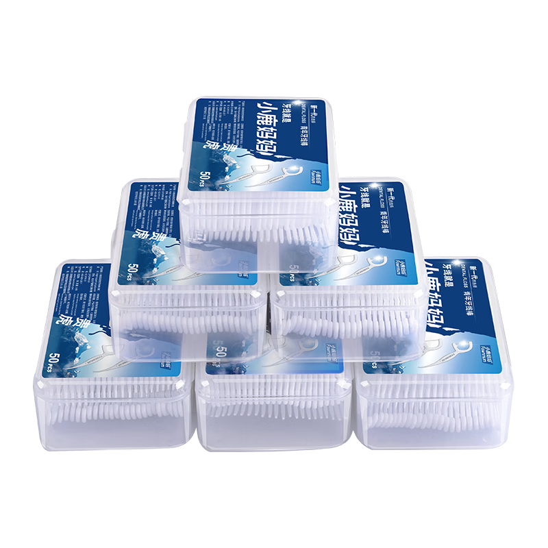 FAWNMUM Professional Dental Floss Picks for Cleaning Teeth Gaps, Guihu Model Toothpicks And Floss Picks, 50 Pieces/box, 6 Boxes, 300 Pieces Total