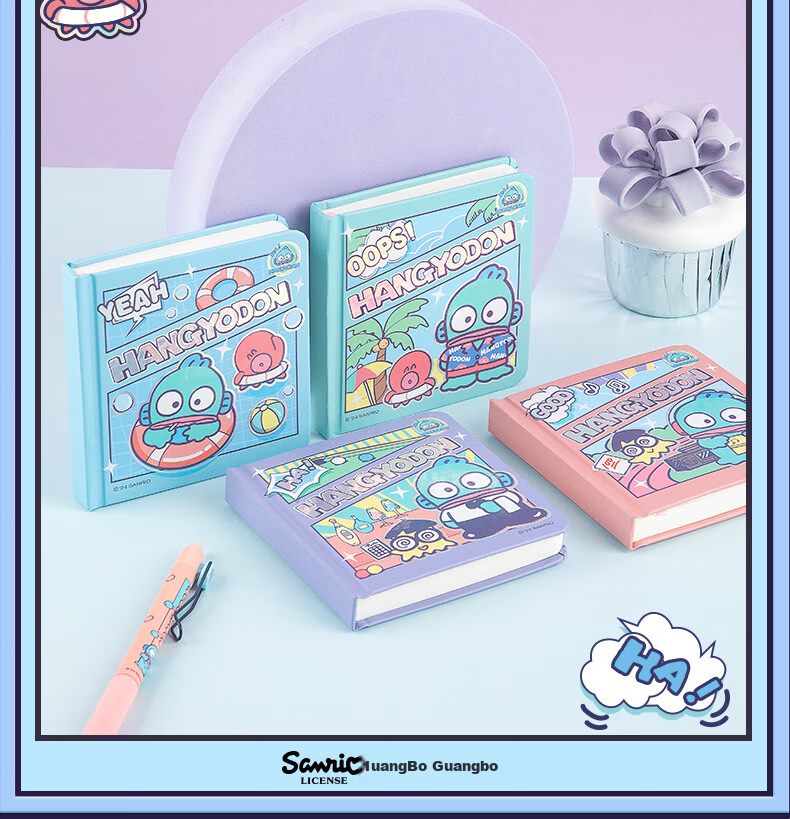 GuangBo X Sanrio Little Mermaid Series Square Pocket Notebook, High-Quality Journal, Grid Inner Pages, Diary, 80 Sheets, 98*98mm, Random Color, KT81412 2