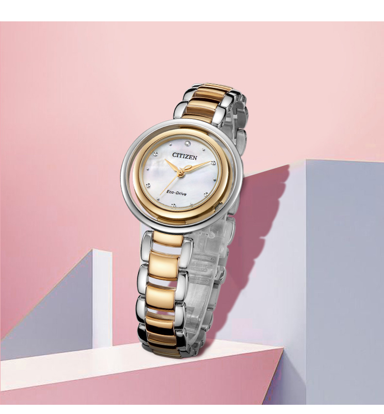 CITIZEN Watch, Eco-Drive Stainless Steel Strap, Floral Series Women's Watch EM0666-89D, Girlfriend Gift 1