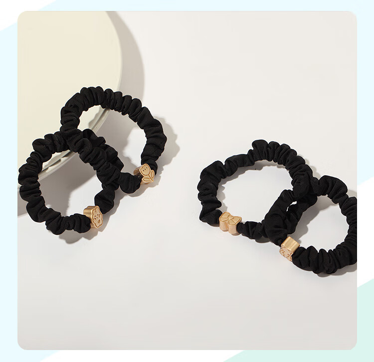 CHIMERA 4 Ponytail Hair Ties, Simple Glazed Heart-Shaped Hair Bands, Hair Ties for Women, Mid-Autumn Festival Gift 26