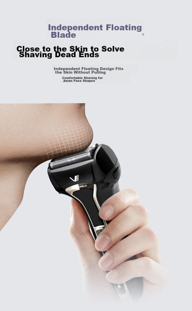 IZUMI Electric Shaver V743R Waterproof Durable 4-Blade Imported Razor with Sideburn Trimmer for Outdoor Use Gift for Boyfriend Husband Father 5