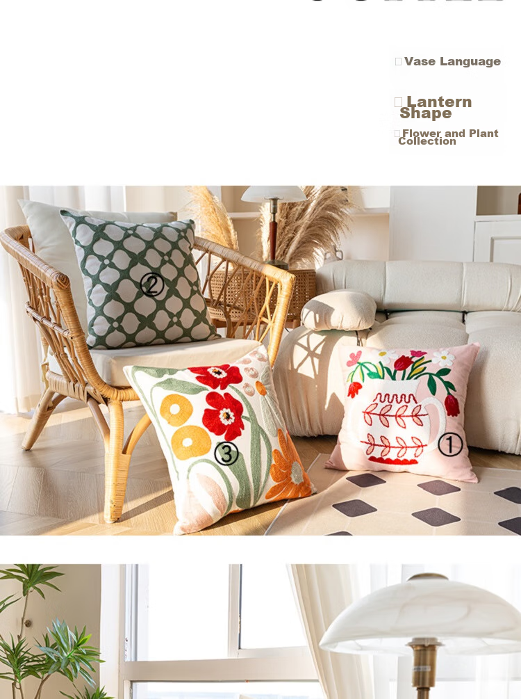 Fanyejia American Floral Pillow Cover without Insert, for Living Room Sofa Car Cushion, 3D Textured Backrest, Office Pillow Cover 3